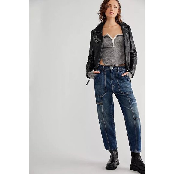 Womens Mother Superior Mile High Blue The Private Zip Pocket Ankle Jeans size 27 - Picture 1 of 8